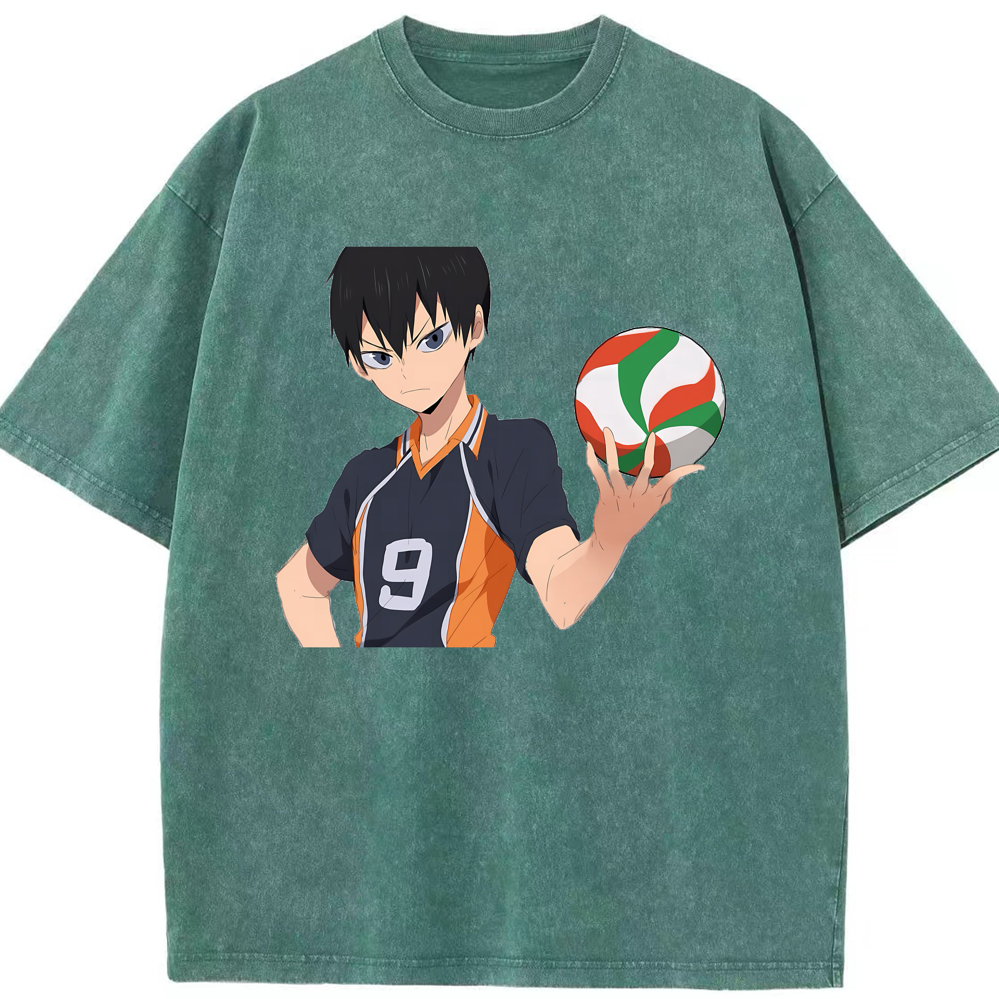 （画像用） ハイキュー!! Haikyu!! 綿100% ヴィンテージ風 半袖Tシャツ（フロントプリント）